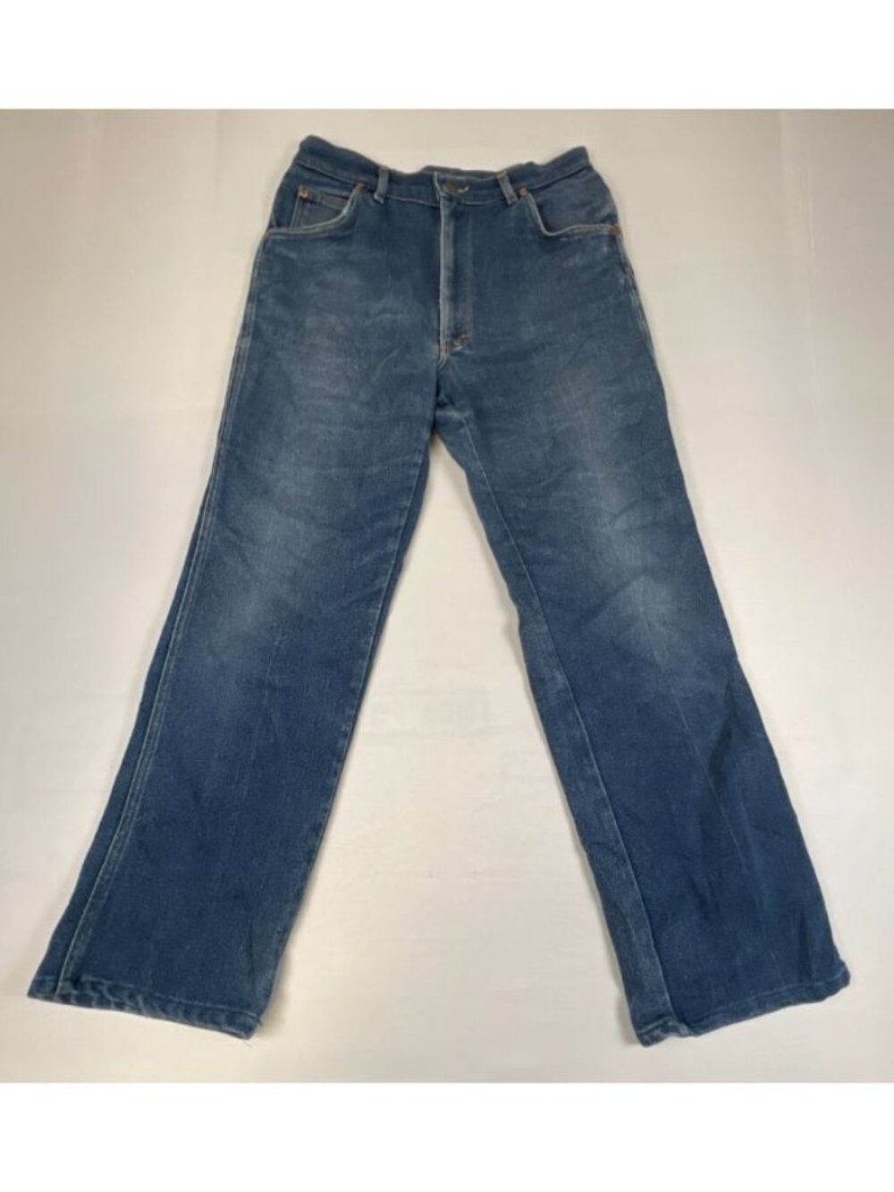 1980s Vintage Lee Jeans Womens 16 Blue Denim High Rise USA Made Straight Leg